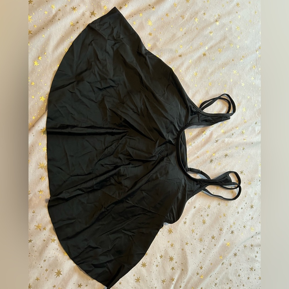 Modest black swimming top